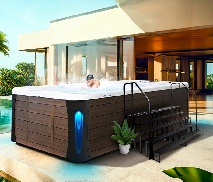 Calspas hot tub being used in a family setting - Casper
