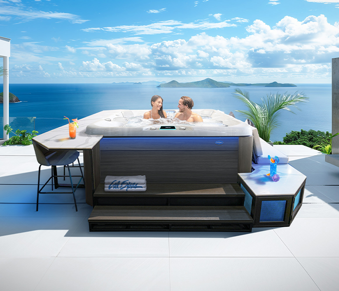Calspas hot tub being used in a family setting - Casper
